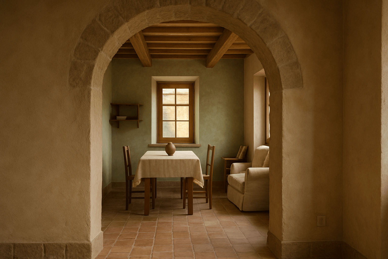 Arco che porta ad una piccola sala da pranzo