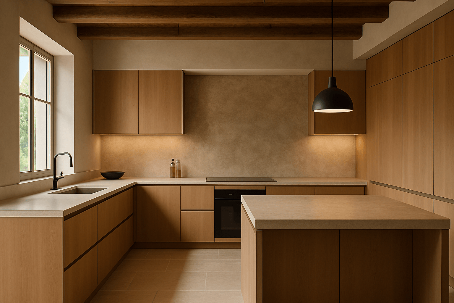 Cucina moderna toscana con penisola