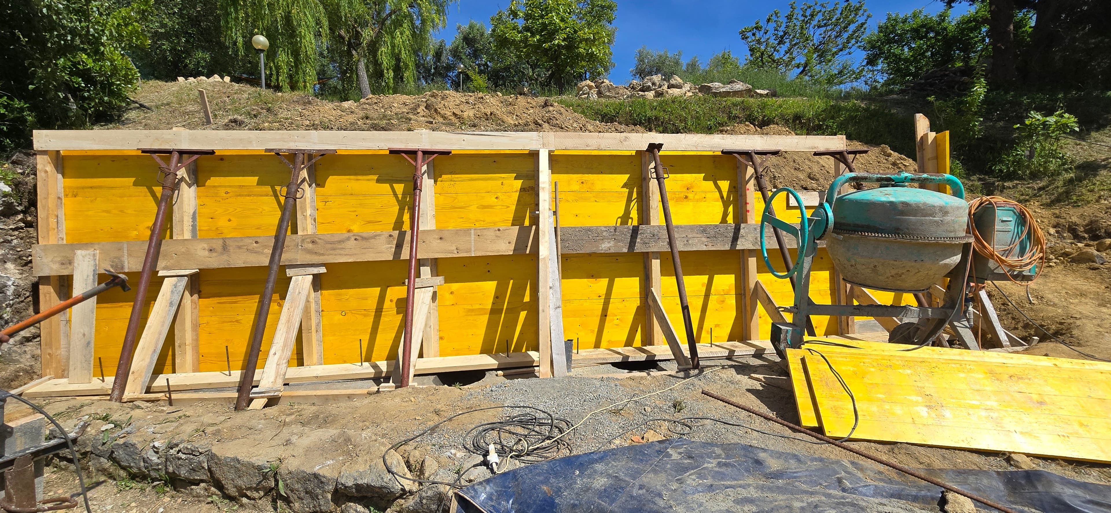 Realizzazione di muro a retta